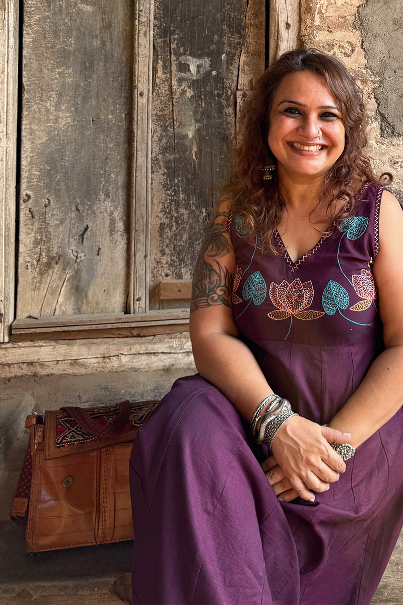 Saroj | Khwaab | Long Kali Dress | Wine