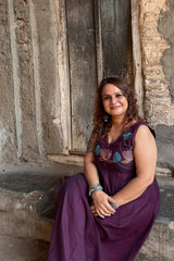 Saroj | Khwaab | Long Kali Dress | Wine