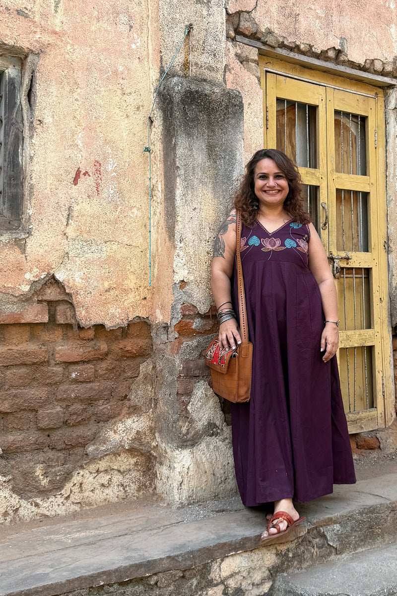 Saroj | Khwaab | Long Kali Dress | Wine
