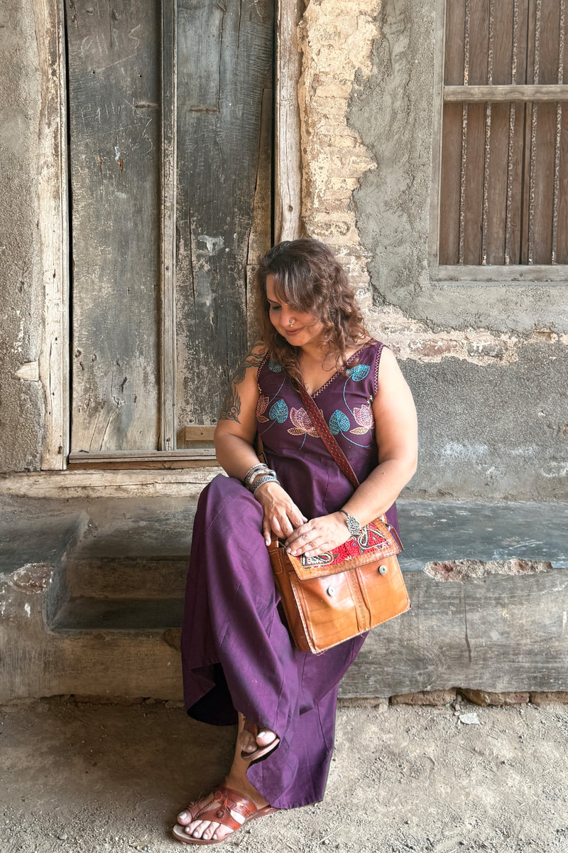 Saroj | Khwaab | Long Kali Dress | Wine