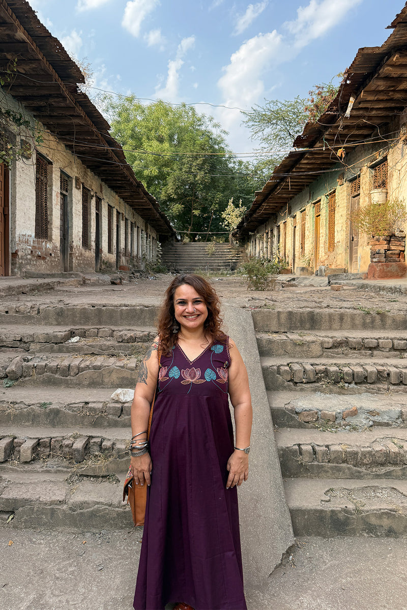 Saroj | Khwaab | Long Kali Dress | Wine