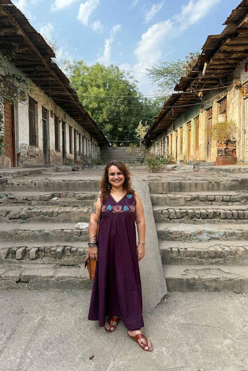 Saroj | Khwaab | Long Kali Dress | Wine