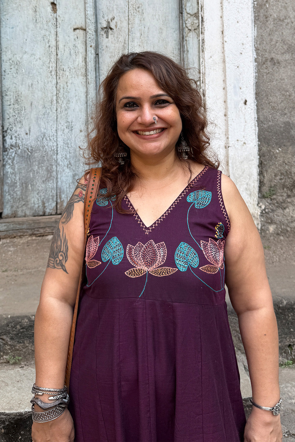 Saroj | Khwaab | Long Kali Dress | Burgundy