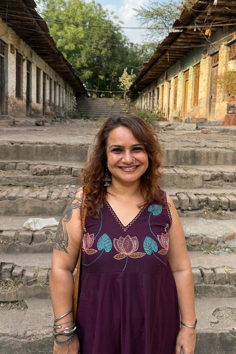 Saroj | Khwaab | Long Kali Dress | Wine