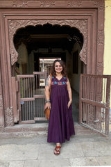 Saroj | Khwaab | Long Kali Dress | Wine