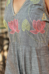 Saroj | Khwaab | Long  Kali Dress | Grey
