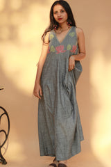 Saroj | Khwaab | Long  Kali Dress | Grey
