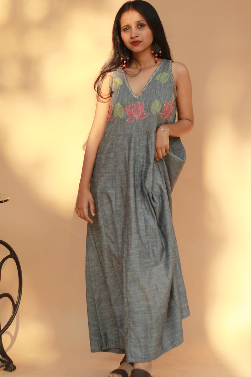 Saroj | Khwaab | Long  Kali Dress | Grey