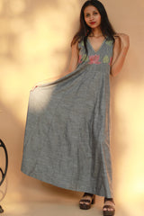 Saroj | Khwaab | Long  Kali Dress | Grey