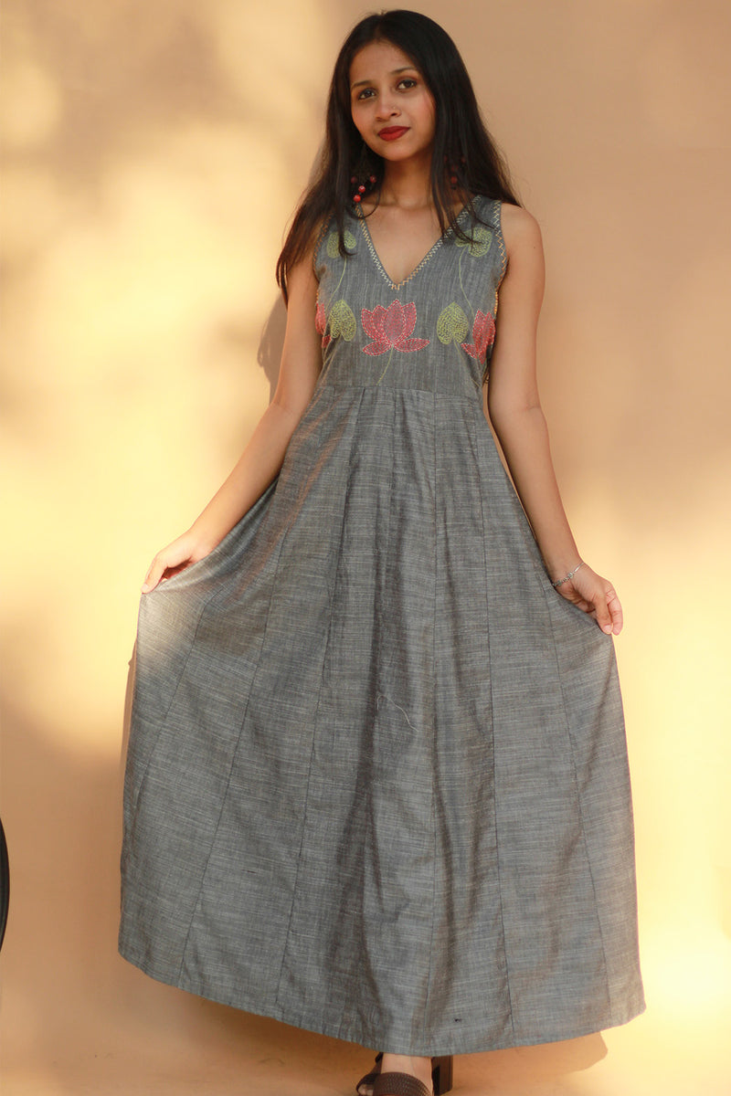Saroj | Khwaab | Long  Kali Dress | Grey