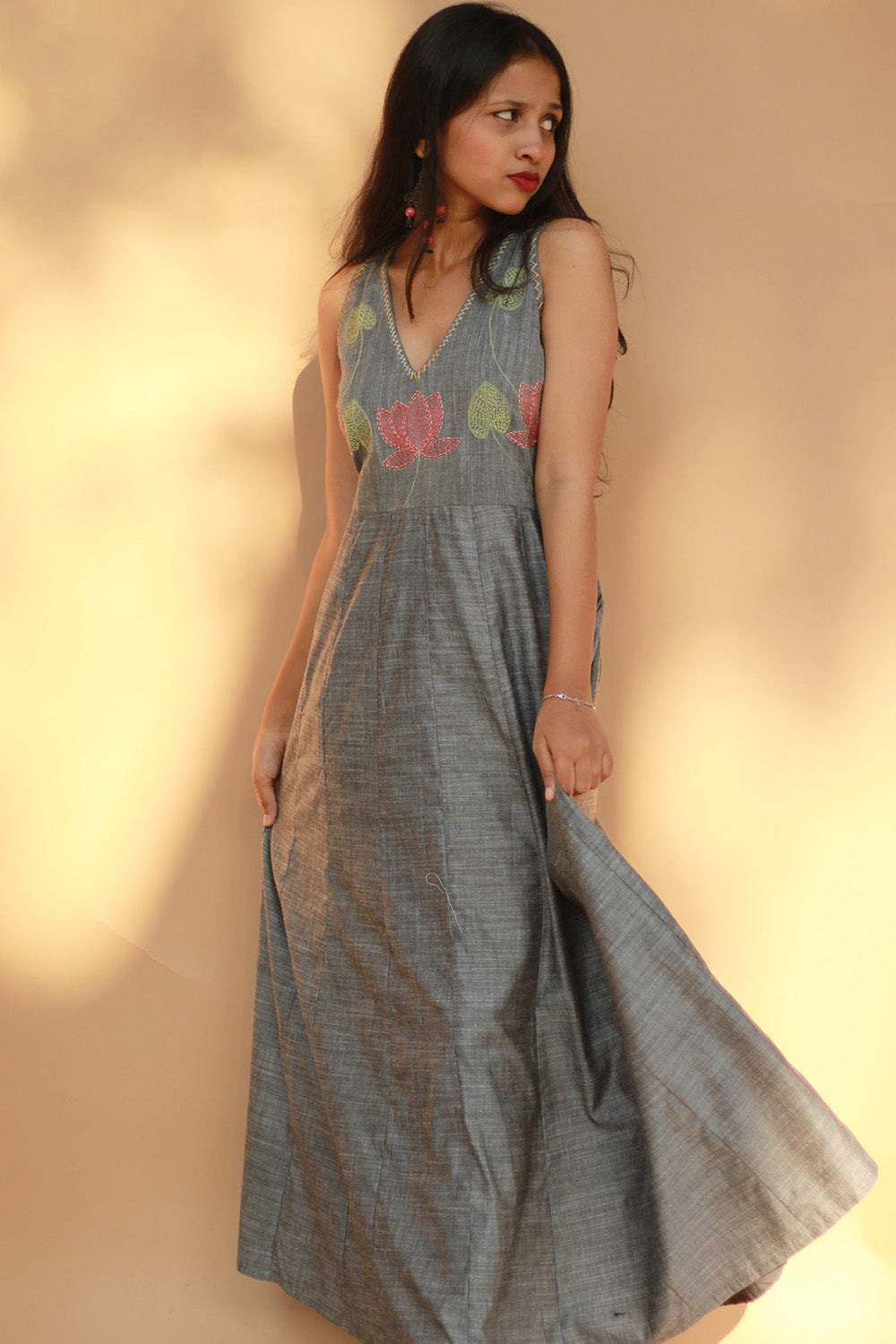 Saroj | Khwaab | Long Kali Dress | Grey