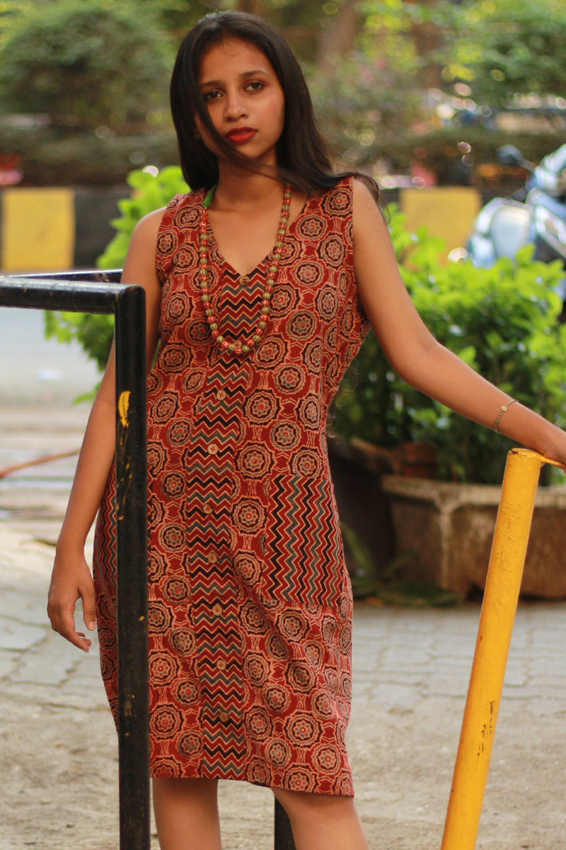 Titli | Short Dress | Madder Universe Ajrakh