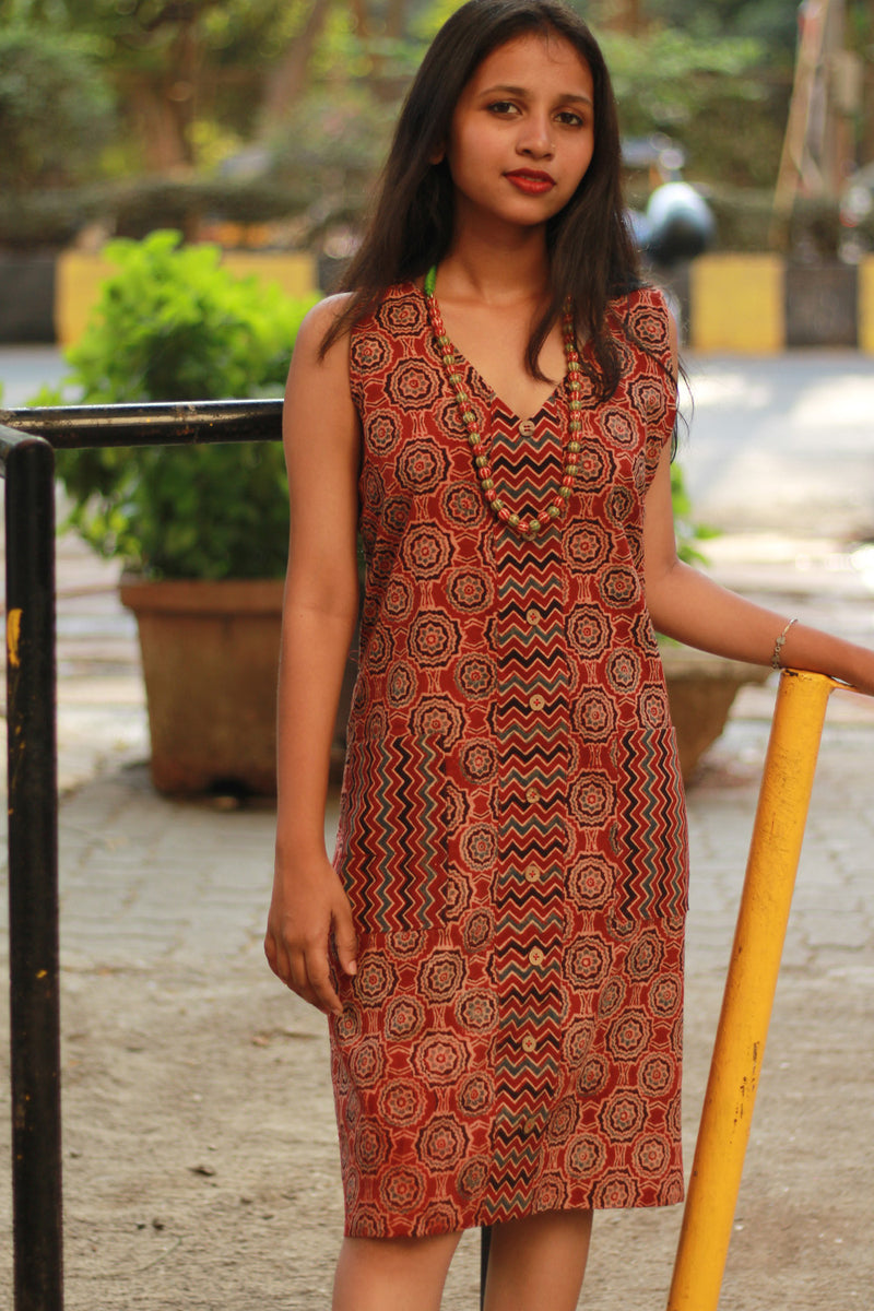 Titli | Short Dress | Madder Universe Ajrakh