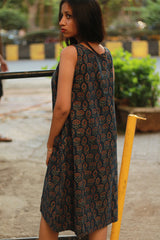 Titli | Short Dress | Blue Jardin Ajrakh