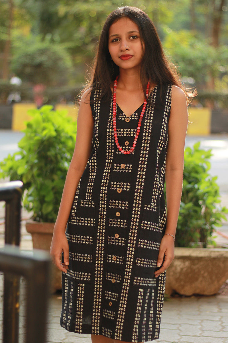 Titli | Short Dress | Noir with White