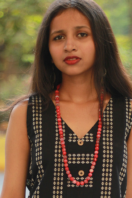 Necklace | Agate Beads | Red