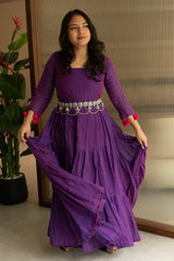 Amara | Layered Long Dress | Purple