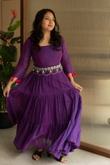 Amara | Layered Long Dress | Purple