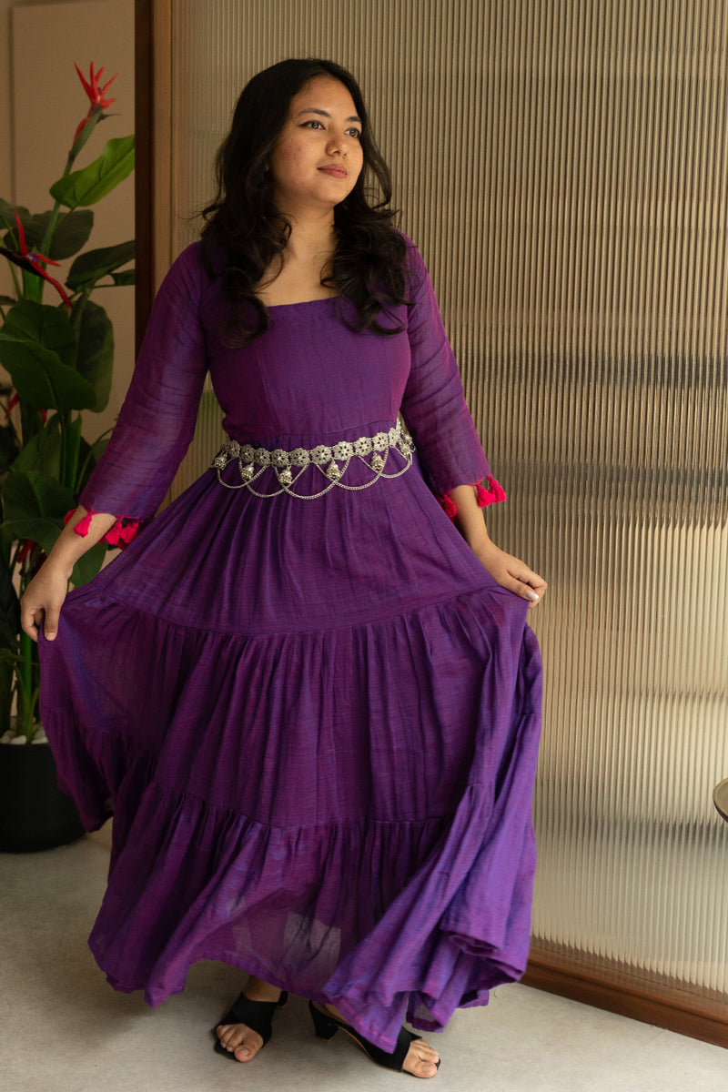 Amara | Layered Long Dress | Purple