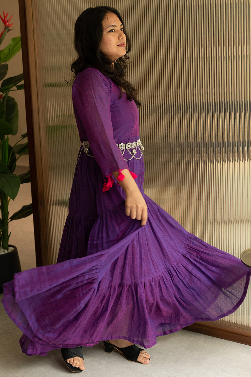 Amara | Layered Long Dress | Purple