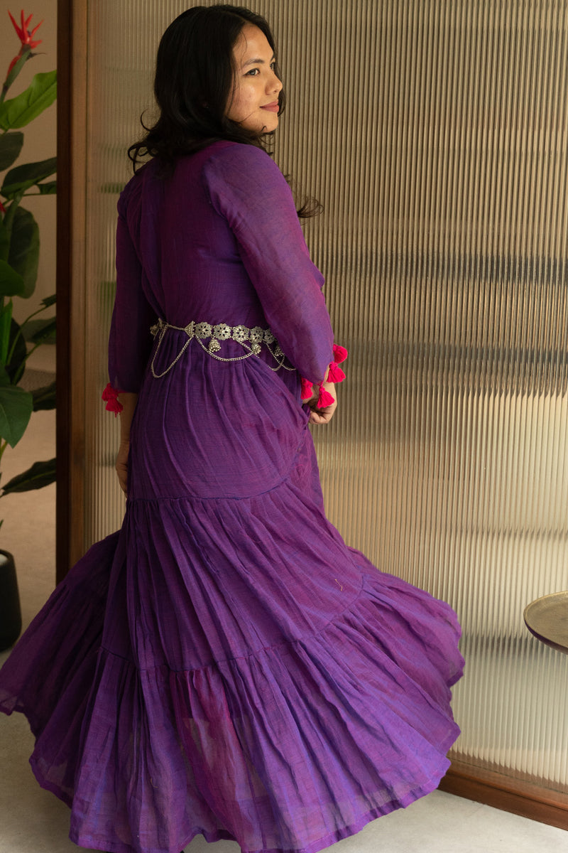 Amara | Layered Long Dress | Purple