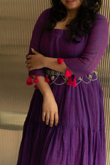 Amara | Layered Long Dress | Purple