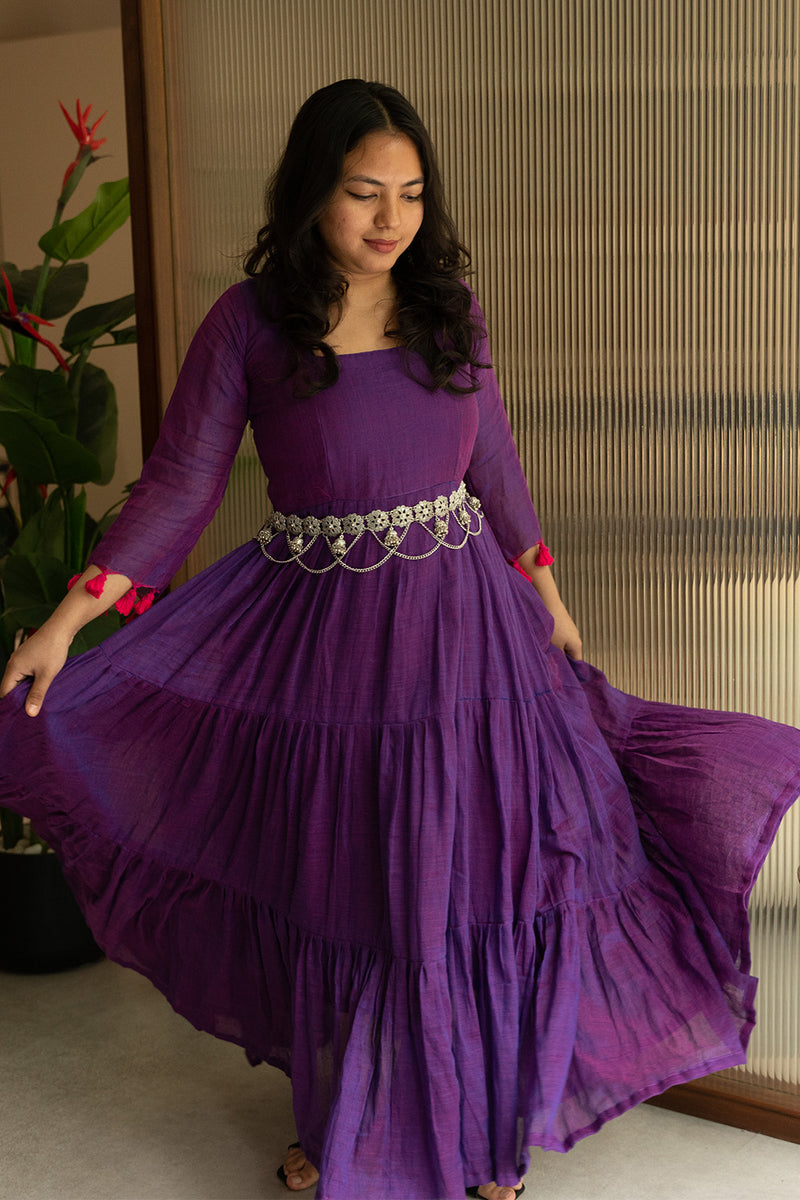 Amara | Layered Long Dress | Purple