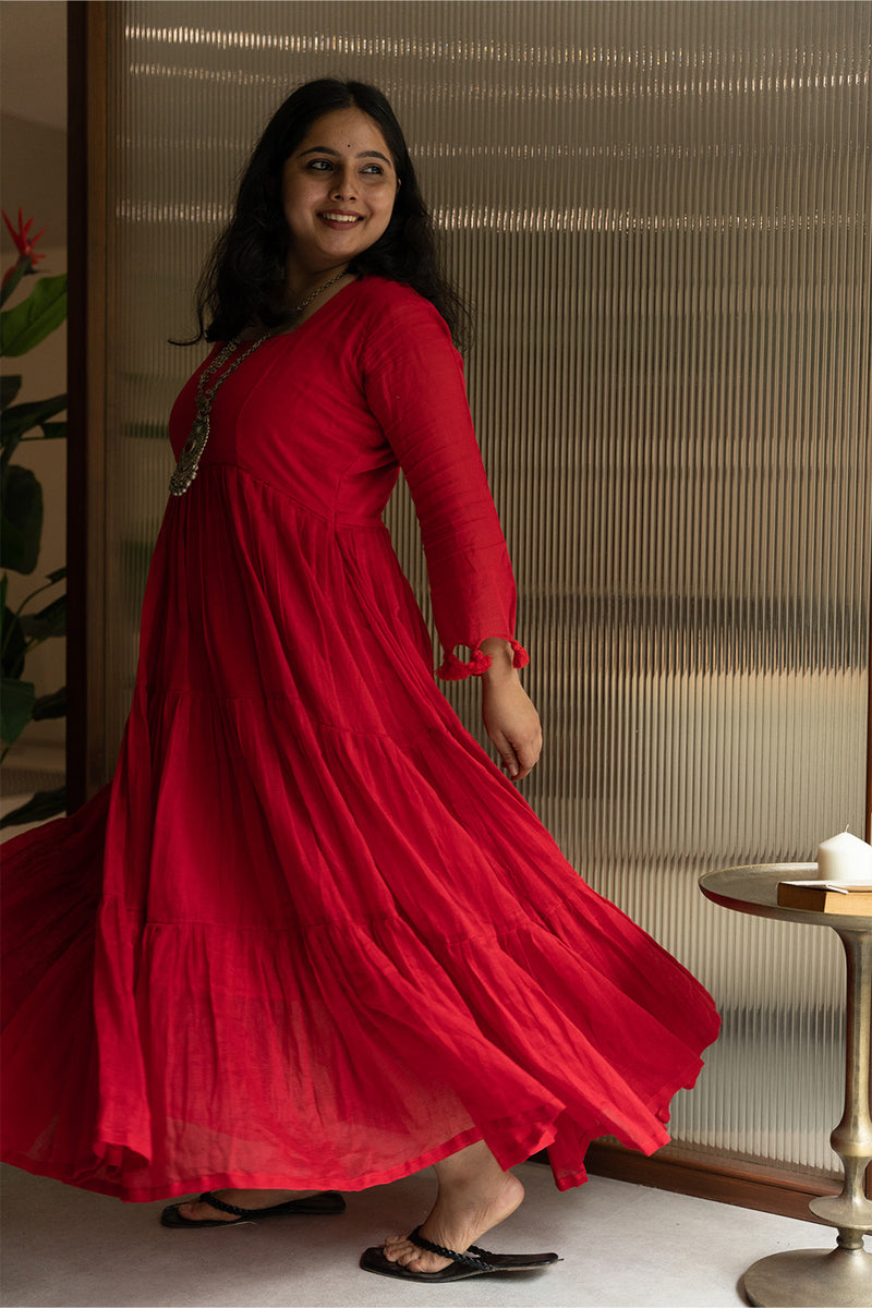 Amara | Layered Long Dress | Rouge
