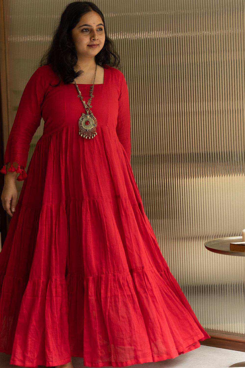 Amara | Layered Long Dress | Rouge