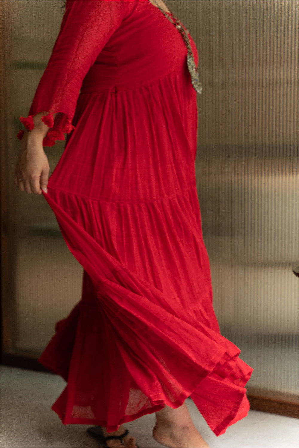 Amara | Layered Long Dress | Rouge