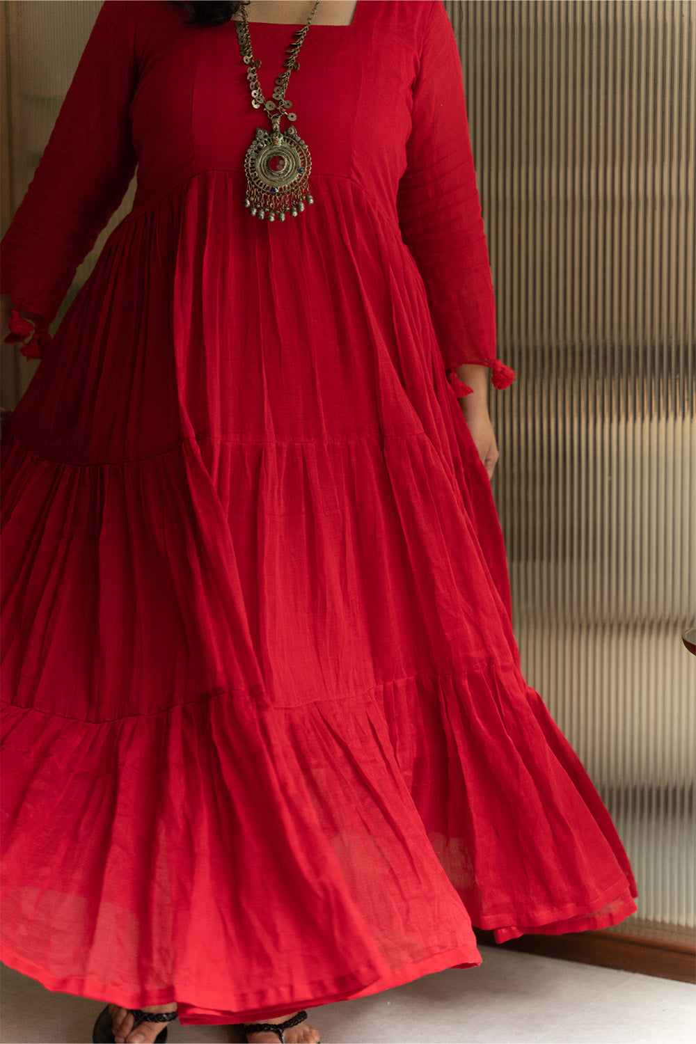 Amara | Layered Long Dress | Rouge