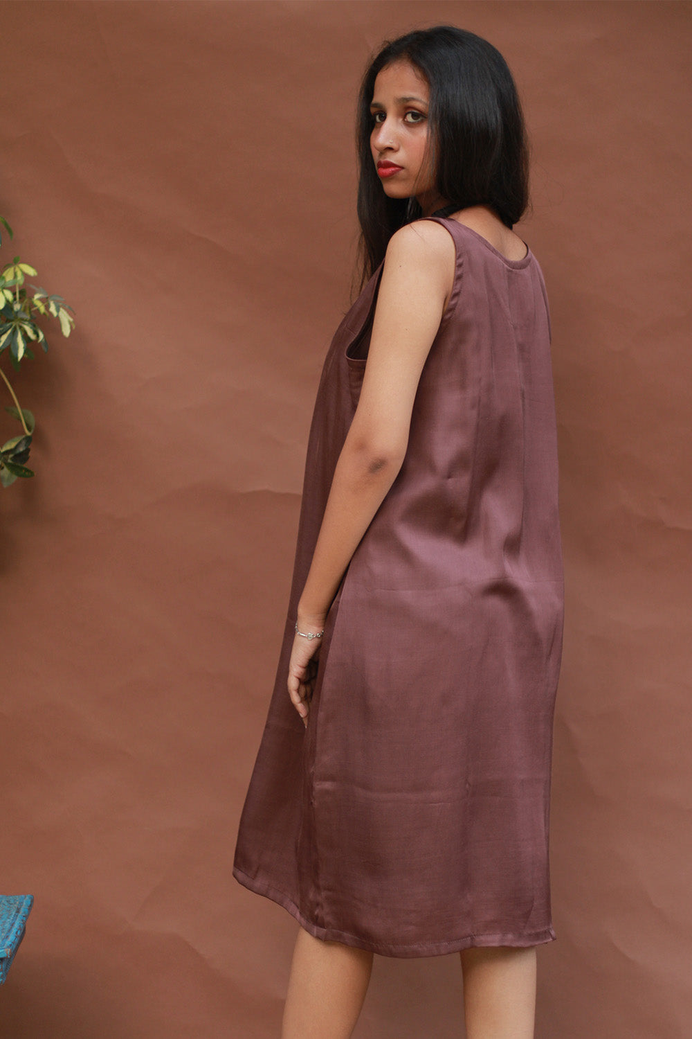 Noor | Sleeveless Modal Dress | Plum