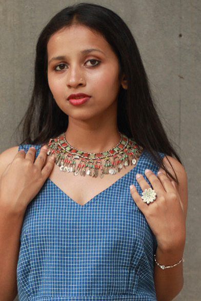 Tibbati Leher | Silver Necklace | Coral & Turquoise