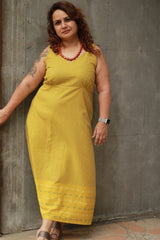Mili | Sleeveless Dress | Ochre Checks