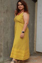 Mili | Sleeveless Dress | Ochre Checks
