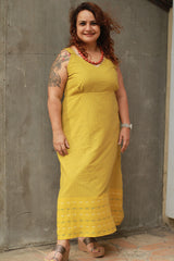 Mili | Sleeveless Dress | Ochre Checks
