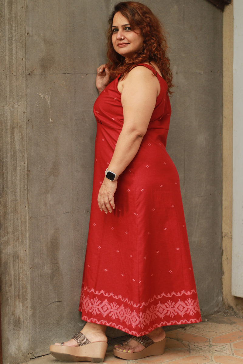 Mili | Sleeveless Dress | Madder Jamdani