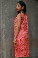 Noor | Sleeveless Modal Dress | Peach Vanaspati