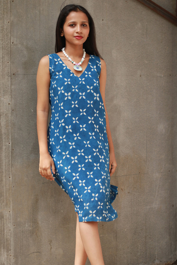 Noor | Sleeveless Modal Dress | Indigo