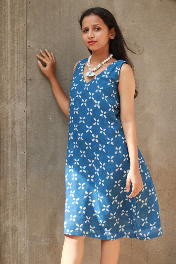 Noor | Sleeveless Modal Dress | Indigo