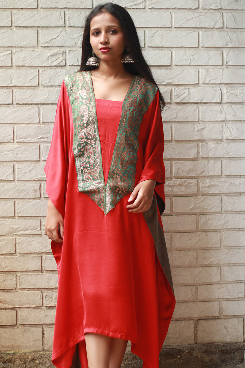 Banarasi Sitaara | Modal Silk Kaftan | Rouge