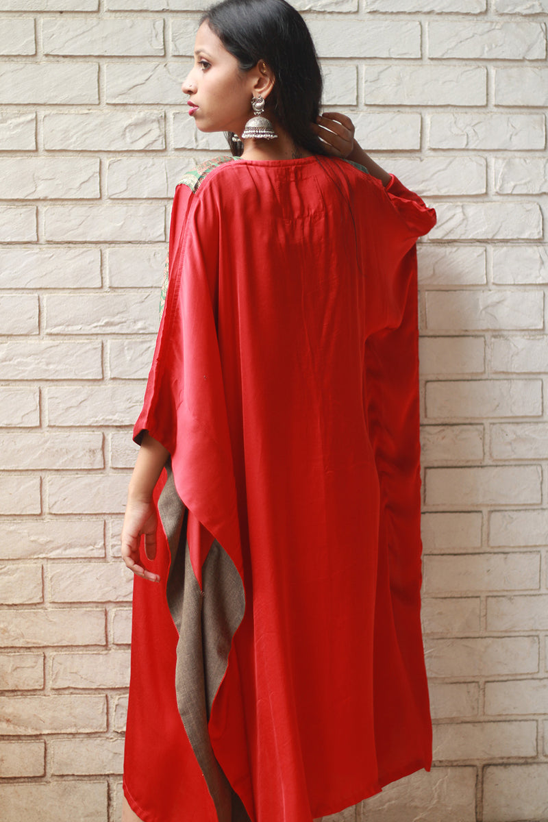 Banarasi Sitaara | Modal Silk Kaftan | Rouge