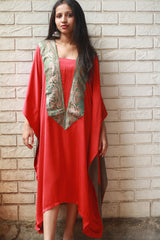 Banarasi Sitaara | Modal Silk Kaftan | Rouge