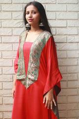Banarasi Sitaara | Modal Silk Kaftan | Rouge
