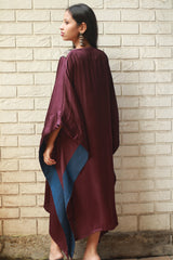 Banarasi Sitaara | Modal Silk Kaftan | Wine