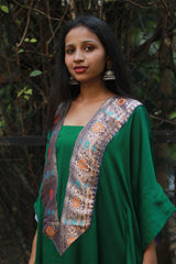 Banarasi Sitaara | Modal Silk Kaftan | Green