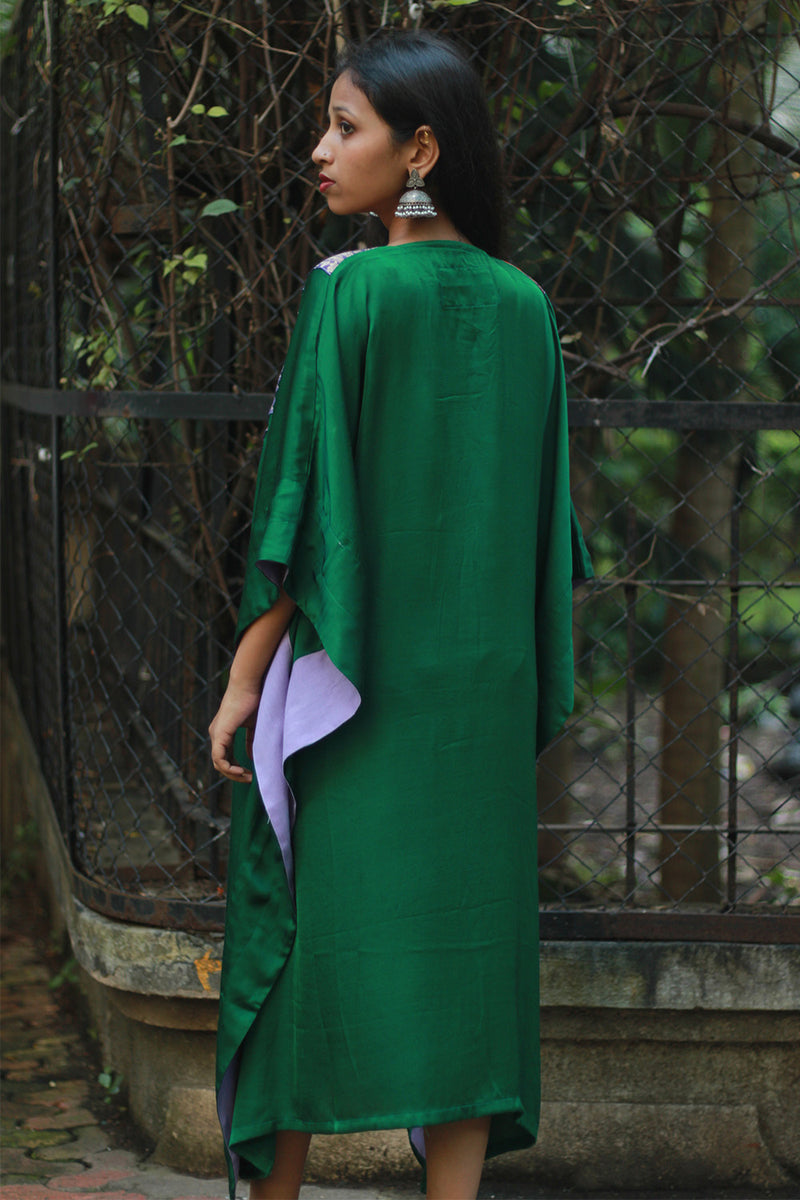 Banarasi Sitaara | Modal Silk Kaftan | Green