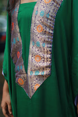 Banarasi Sitaara | Modal Silk Kaftan | Green