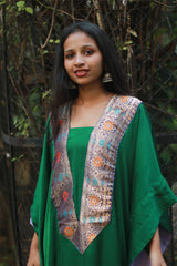 Banarasi Sitaara | Modal Silk Kaftan | Green
