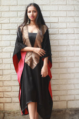 Banarasi Sitaara | Modal Silk Kaftan | Noir